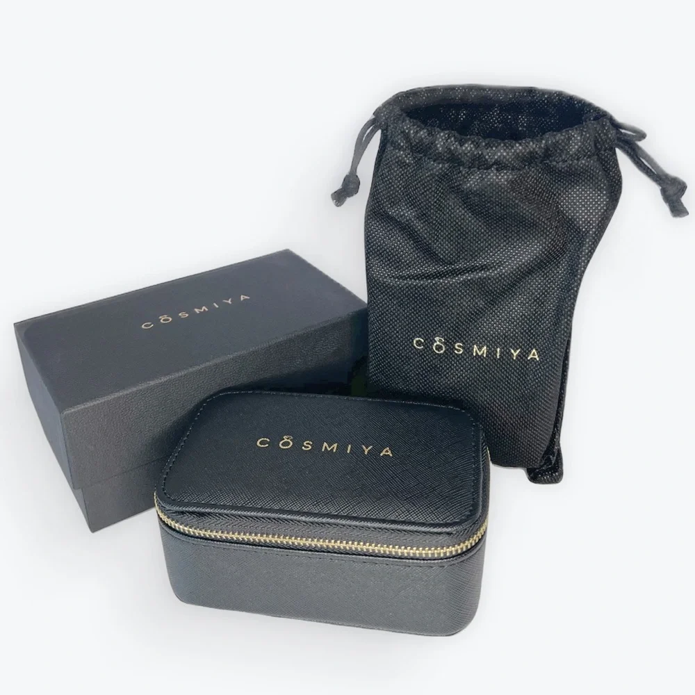 NWT COSMIYA Small Black Jewelry Box with Zipper Closure Perfect for Travel
